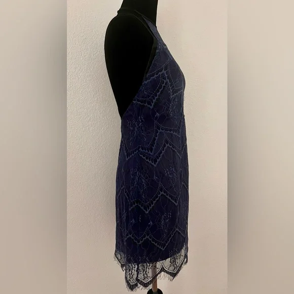 Free People Nothing Like This navy Lace Minidress Sz 2 - Picture 10 of 16